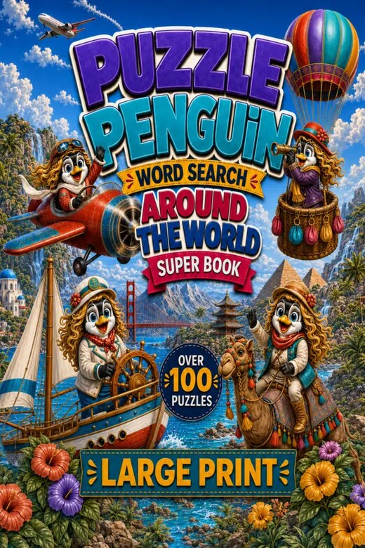 Puzzle Penguin Around the World Super Book cover